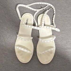 Steve Madden White Studded Sandals